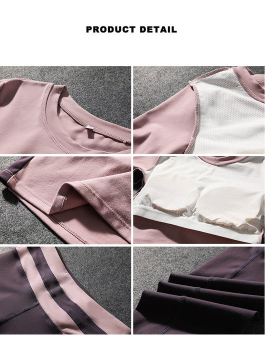 Conjunto Deportivo Yoga Mujer con Sostén Integrado - Playera Corta Ajustada - Image 12