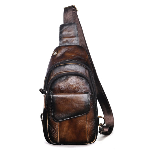 Bolsa Cruzada para Pecho de Cuero Crazy Horse Vintage - Estilo Retro para Hombre - Image 17