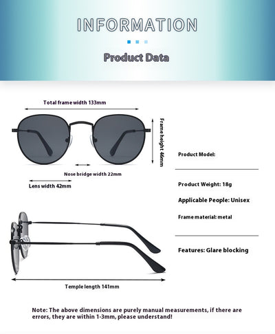 Black metal round frame anti-blue ray glasses with clear lenses, shown at an angle on a white background. - Image 12