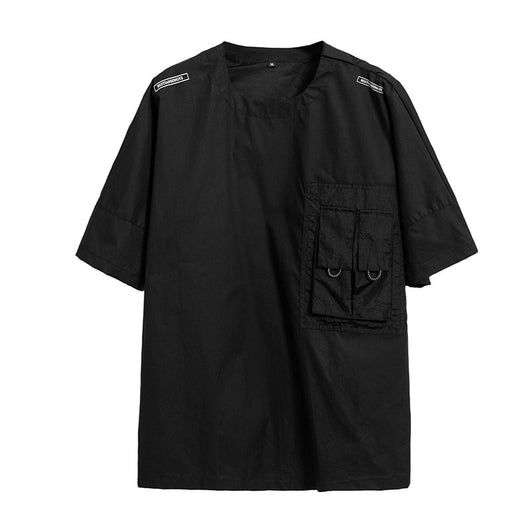 Playera Hip-hop Suelta Funcional Estilo Oscuro para Hombre - Verano - Image 2