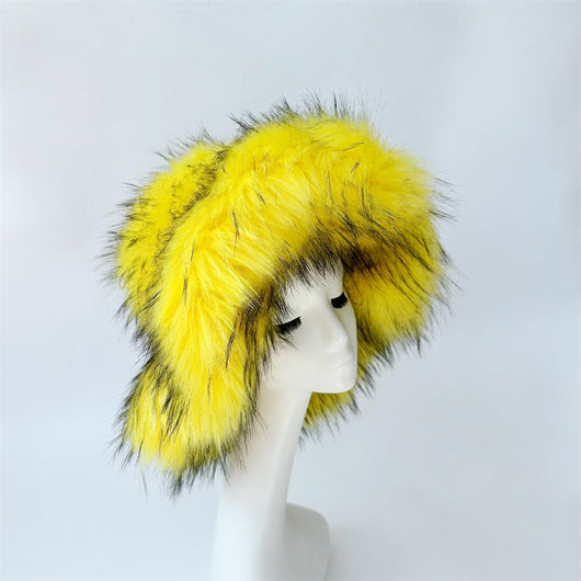 Gorro Punk de Piel de Mapache Grueso - Abrigo Ecológico para Otoño e Invierno - Image 13