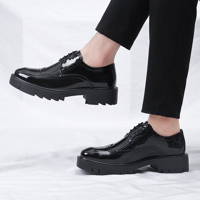 Zapatos de Cuero Casuales Estilo Británico con Tallado Brogue para Hombre - Image 4