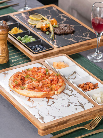 Plato Cuadrado de Cerámica Estilo Nórdico para Pizzas y Aperitivos - Image 8