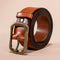 Cinturón de Cuero Genuino para Hombre con Hebilla Retro Latón