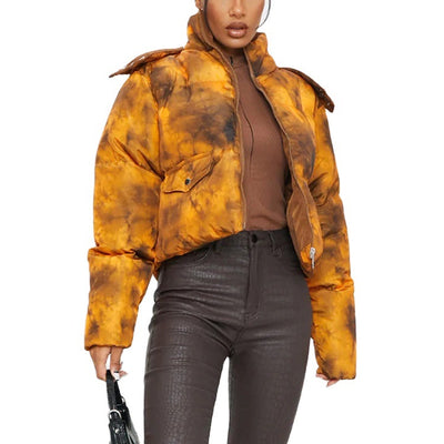 Chaqueta de Algodón Cálida con Estampado y Manga Larga para Mujer - Image 5