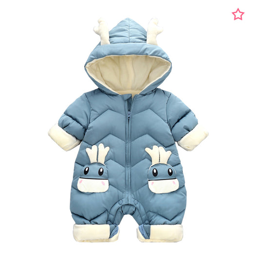 Traje de Invierno para Bebé con Terciopelo Grueso - Mono Acolchado Unisex 0-3 Años - Image 9