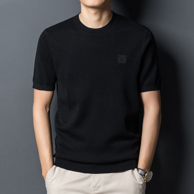 Suéter Cardigan Manga Corta para Hombre - Cuello Redondo