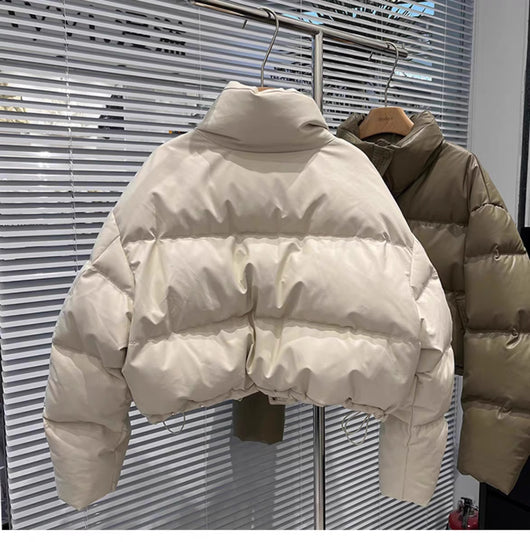 Chaqueta de Plumas de Pato Blanco con Cuello de Pie para Mujer - Image 21