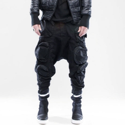 Pantalones Casuales Asimétricos Multi-bolsillos para Hombre - Image 2