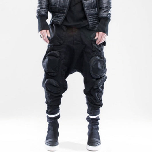 Pantalones Casuales Asimétricos Multi-bolsillos para Hombre - Image 2