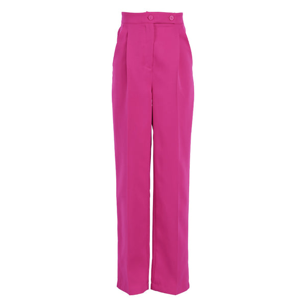 Pantalón de Traje Recto Cintura Alta Slim para Mujer