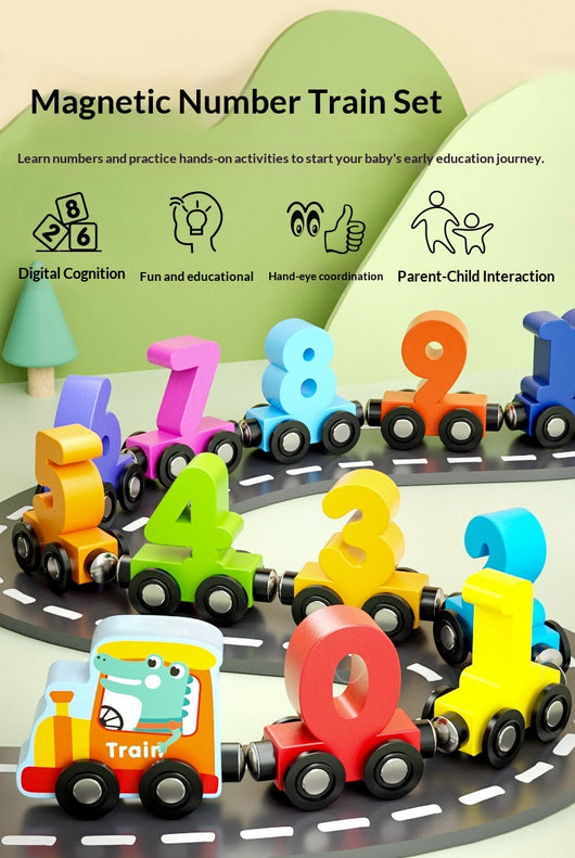 Tren Magnético de Madera con Números - Juguete Educativo para Coordinación y Desarrollo Infantil - Image 11