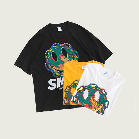 Playera de Manga Corta con Estampado Smiley para Hombre - Image 7