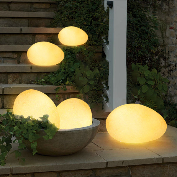 Luz Solar de Piedra Decorativa Impermeable para Exterior