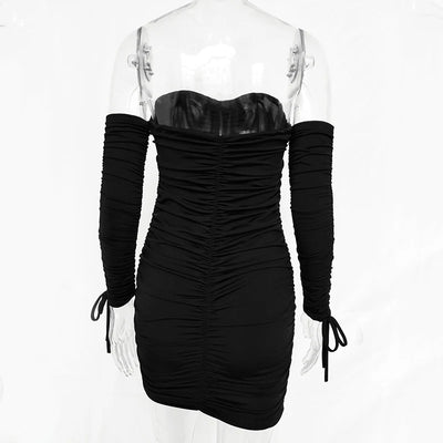 Vestido Bandage Ajustado Hombros Descubiertos Manga Larga para Fiesta - Image 10