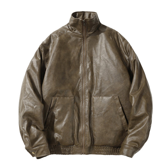 Abrigo de Cuero PU Acolchado para Hombre - Estilo Rock Impermeable Invierno