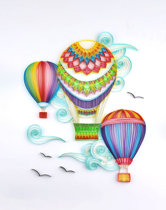 Globo Aerostático de Papel Pluma 50 cm - Artesanía Creativa Hecha a Mano