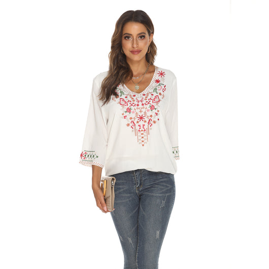 Blusa Suelta de Manga Larga con Bordado para Otoño e Invierno - Image 6