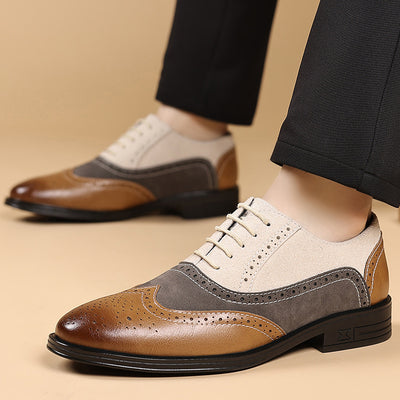 Zapatos de Cuero Brogue Puntiagudos para Hombre Talla Grande - Image 6
