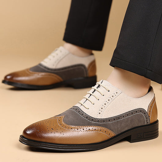 Zapatos de Cuero Brogue Puntiagudos para Hombre Talla Grande - Image 6