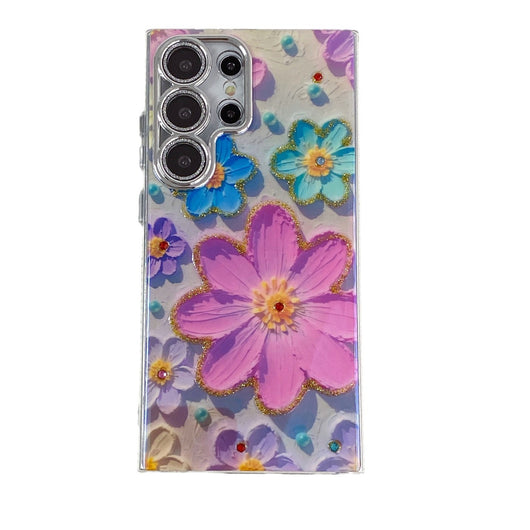 Funda para Celular con Diseño Floral de Diamantes y Protección de Lente - Image 22