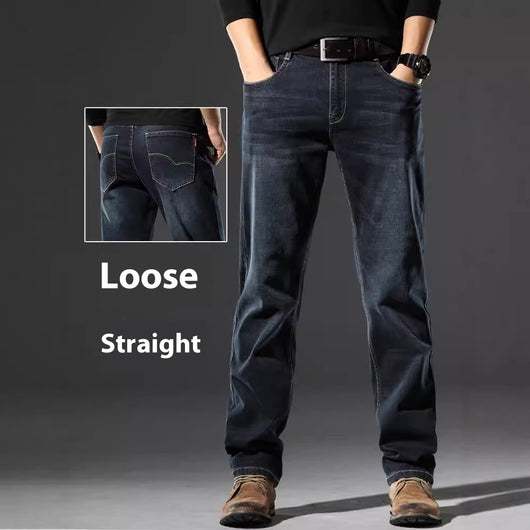 Jeans Rectos Elásticos para Hombre - Primavera Otoño Fit Cómodo - Image 2