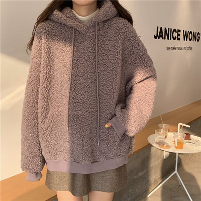 Abrigo de Lana de Cordero Oversized con Orejas de Osito - Calidez y Estilo - Image 12