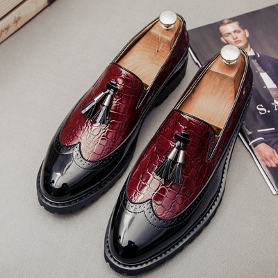 Zapatos Casuales de Cuero Retro Tallados para Hombre - Image 16