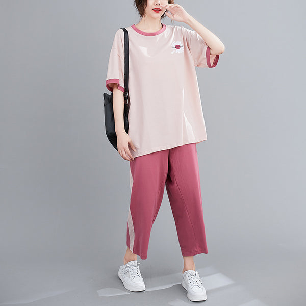 Pijama Camiseta Margarita Suelta Casual Cómoda