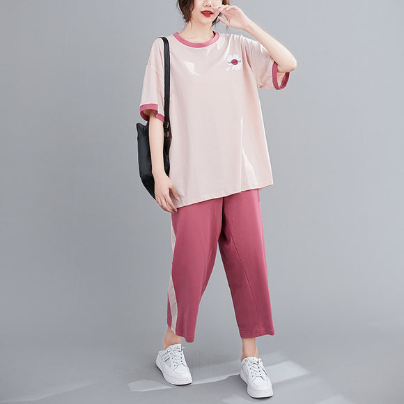 Pijama Camiseta Margarita Suelta Casual Cómoda