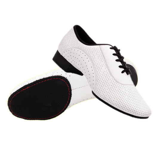 Zapatos de Danza Latina Modernos para Hombre - Suela de Goma Blanca Exterior - Image 11