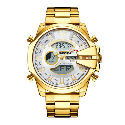 Reloj Deportivo de Acero Inoxidable Dual con Alarma LED Resistente al Agua - Image 12