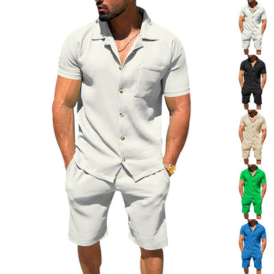 Conjunto de Verano Hombre: Cardigan con Solapa y Shorts a Rayas - Image 19