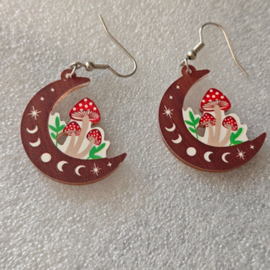Aretes Lindos de Hongos para Niñas y Mujeres