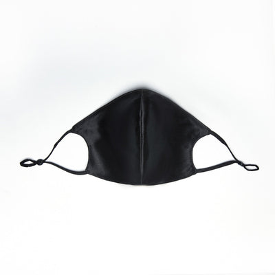 Wine red silk face mask with adjustable white ear loops, designed for breathable comfort and dust protection. - Image 20