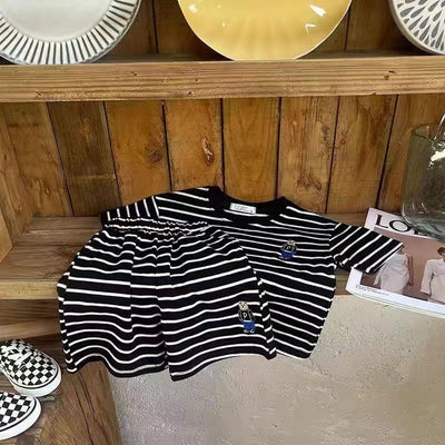 Conjunto Infantil Osito a Rayas - Playera y Shorts - Image 6