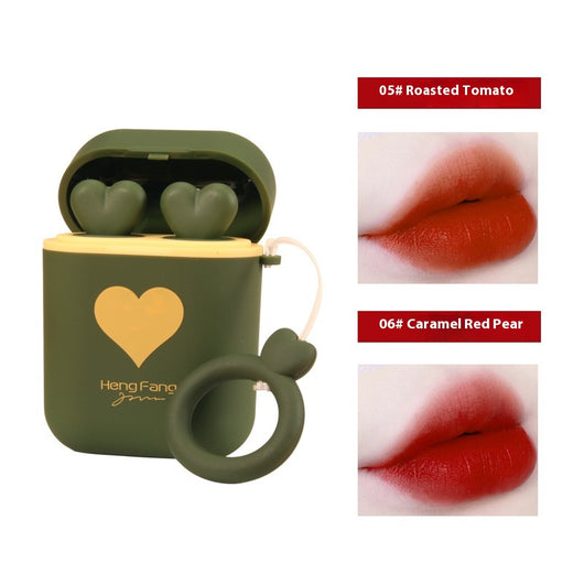 Estuche Portátil para Audífonos con Diseño Cartoon y Labial Mate - Image 8
