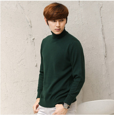 Suéter de Cuello Alto para Hombre Ajustado Liso - Image 8