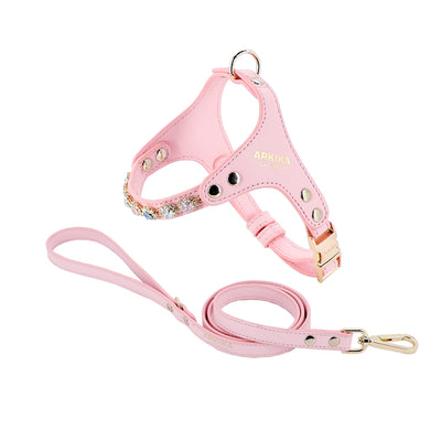 Arnés y Correa para Perro de Cuero PU con Strass Ajustable - Image 28