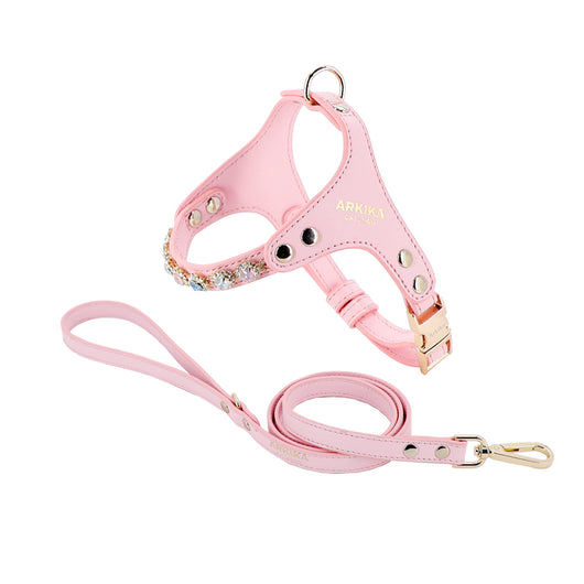Arnés y Correa para Perro de Cuero PU con Strass Ajustable - Image 28