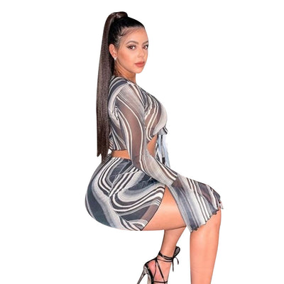 Conjunto Corto de Tul Sensual para Discoteca - Falda Transparente de Dos Piezas - Image 7