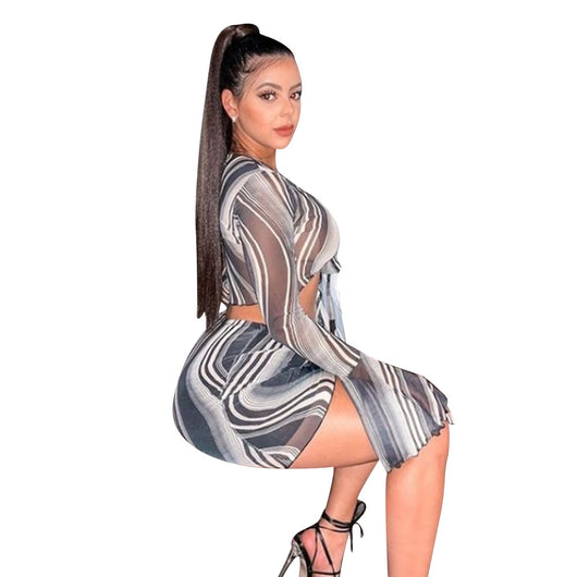 Conjunto Corto de Tul Sensual para Discoteca - Falda Transparente de Dos Piezas - Image 7