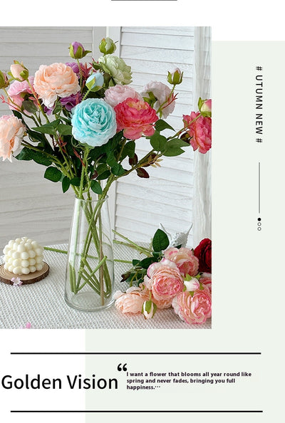 Flores Artificiales de Peonía y Rosa Premium para Decoración del Hogar - Image 22