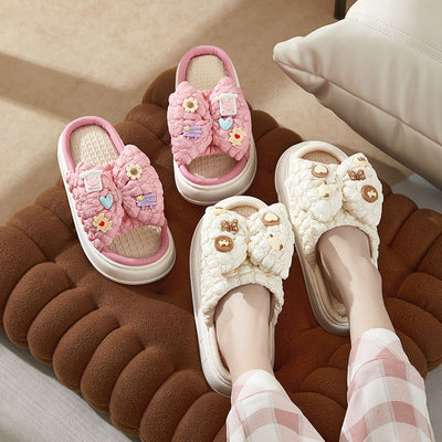 Pantuflas de Látex y Lino con Suela Gruesa para Mujer - Image 12