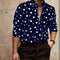 Camisa Casual de Manga Larga con Estampado de Lunares para Adolescentes y Hombres