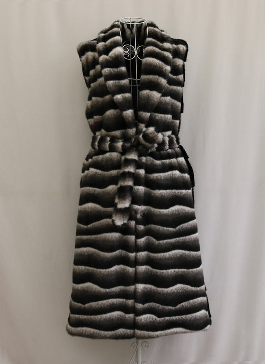 Chaleco Talla Grande con Solapa Ancha y Estampado Cebra - Image 12