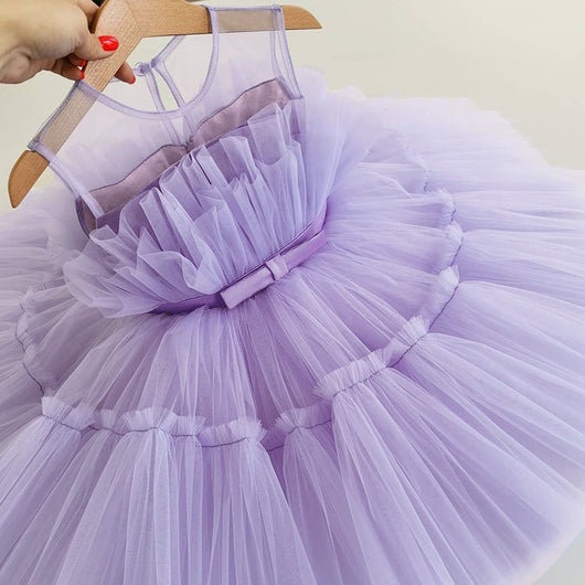 Vestido Princesa Niña Tul Esponjoso Elegante