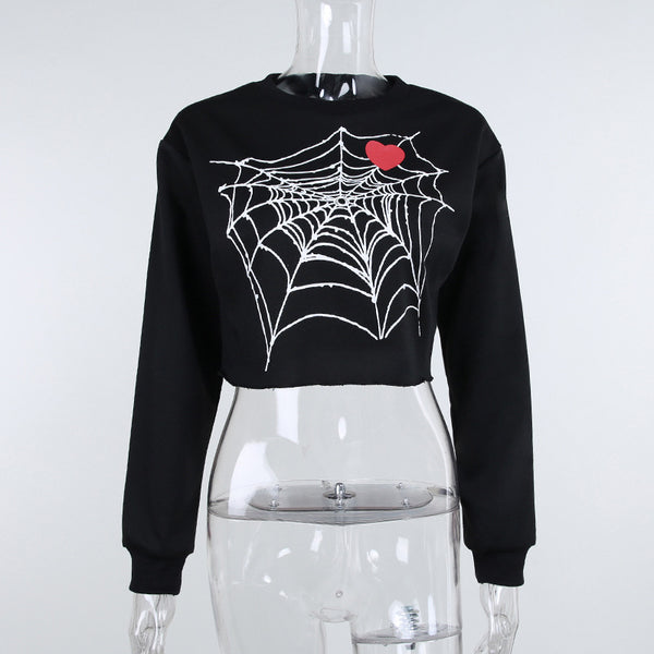 Blusa Mujer Corazón Telaraña Diseño Gótico