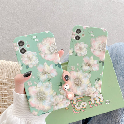 Funda para teléfono con flores y fondo verde - Image 10