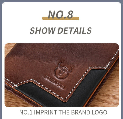 Billetera Bifold de Cuero Engrasado Premium para Hombre - Capacidad Grande - Image 21